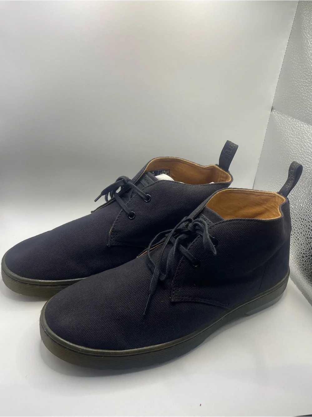 Dr. Martens Black Canvas Chukka Boots with Tan Lining